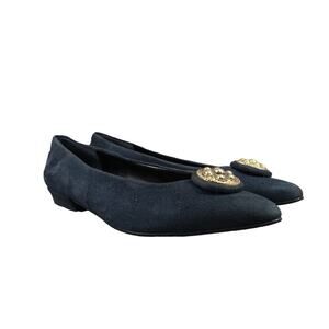 Jazz Shoes Womens 9.5 Loafers Slip On Leather Medallion Classic Retro Blue Gold